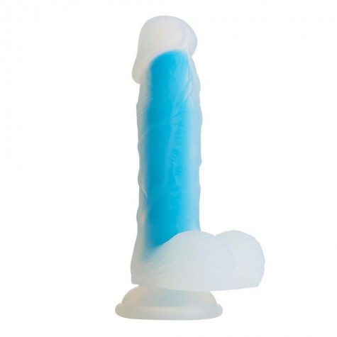 Голубой фаллоимитатор-реалистик So Divine Blue Mamba Dildo - 19 см.